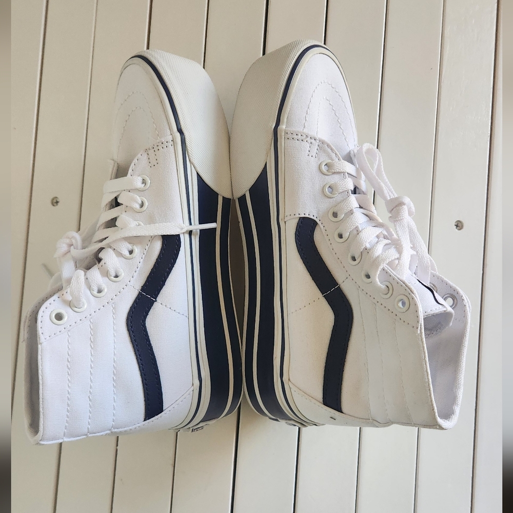 Vans Sport Stripes Navy/white High-Top Sneakers. Size:5.5 Men. 7women - Picture 4 of 8